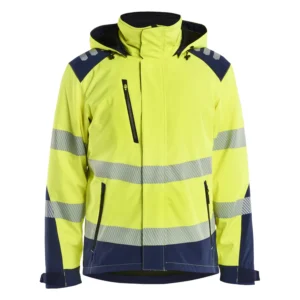 Leichte gefütterte Softshell Winterjacke High Vis