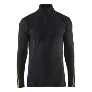 Flammschutz Unterhemd Half-Zip, 68% Merinowolle